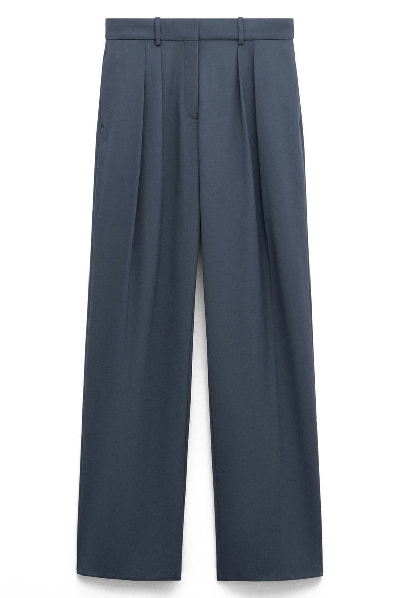 Pleated Straight Leg Suit Pants, Main, color, BLUE