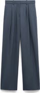 MANGO Pleated Straight Leg Suit Pants