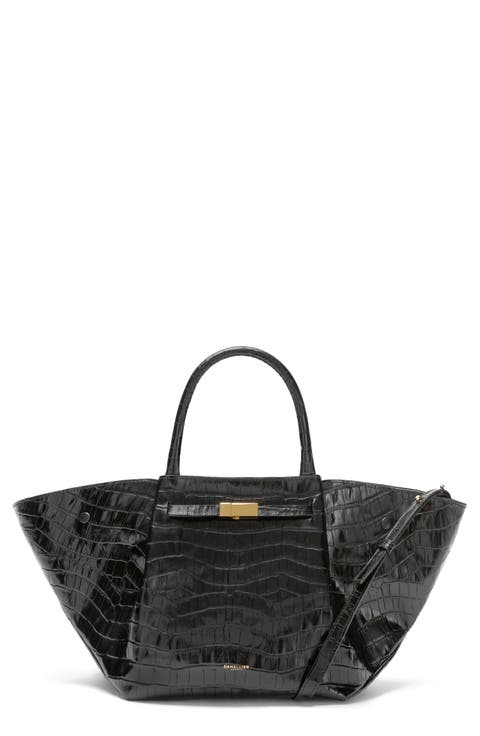 New York Leather East/West Midi Tote