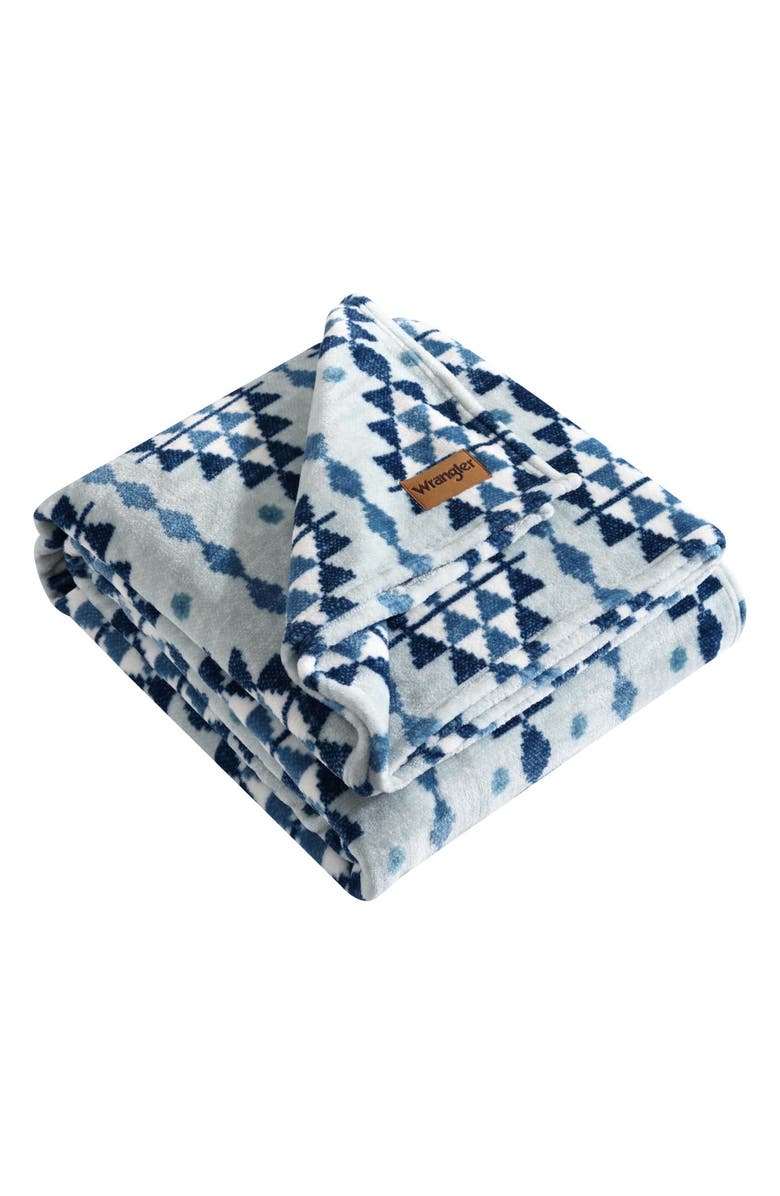Wrangler Westin Throw Blanket, Main, color, Beige/ Blue