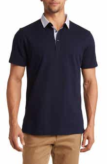 Trim Fit Stripe Collar Short Sleeve Polo
