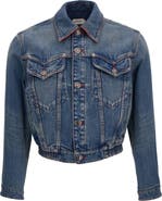 Versace Crop Denim Trucker Jacket