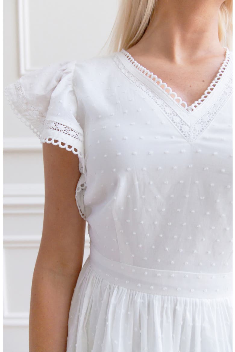 Tiered Fit & Flare Dress, Alternate, color, WHITE