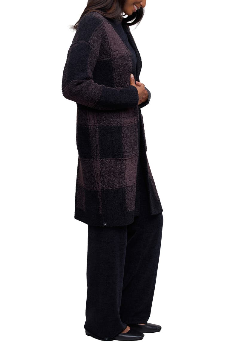 CozyChic® Buffalo Plaid Long Cardigan, Alternate, color, UMBER MULTI