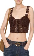 Burberry Cropped Crochet Mouliné Cotton Top