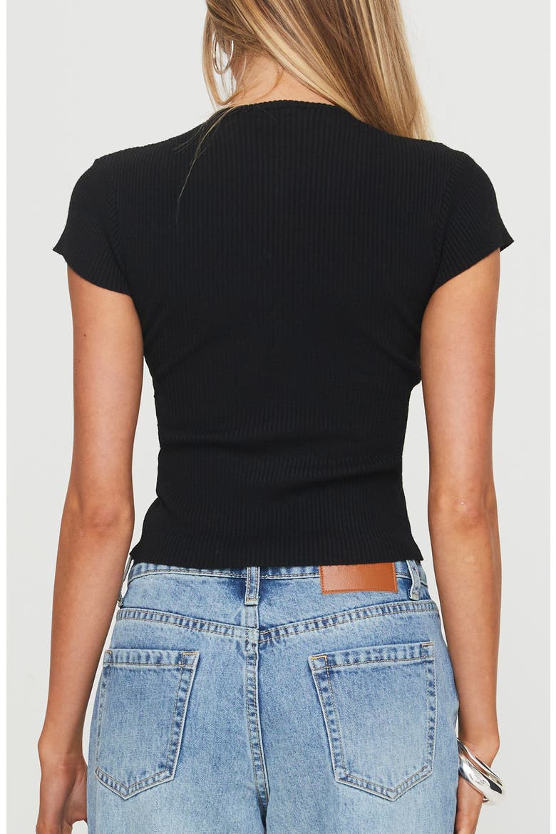 Suzu Rib Button-Up Top, Alternate, color, BLACK