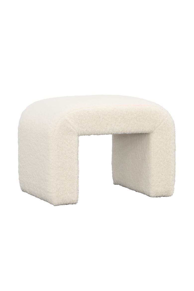 Knox Faux Sheepskin Accent Bench, Main, color, Ivory