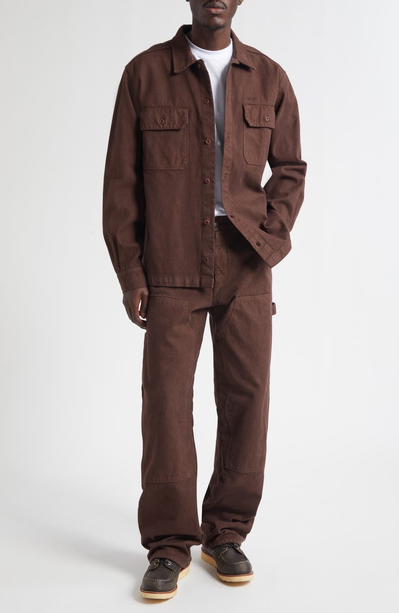 Sky High Farm Workwear Cotton Canvas Work Overshirt, Alternate, color, Brown