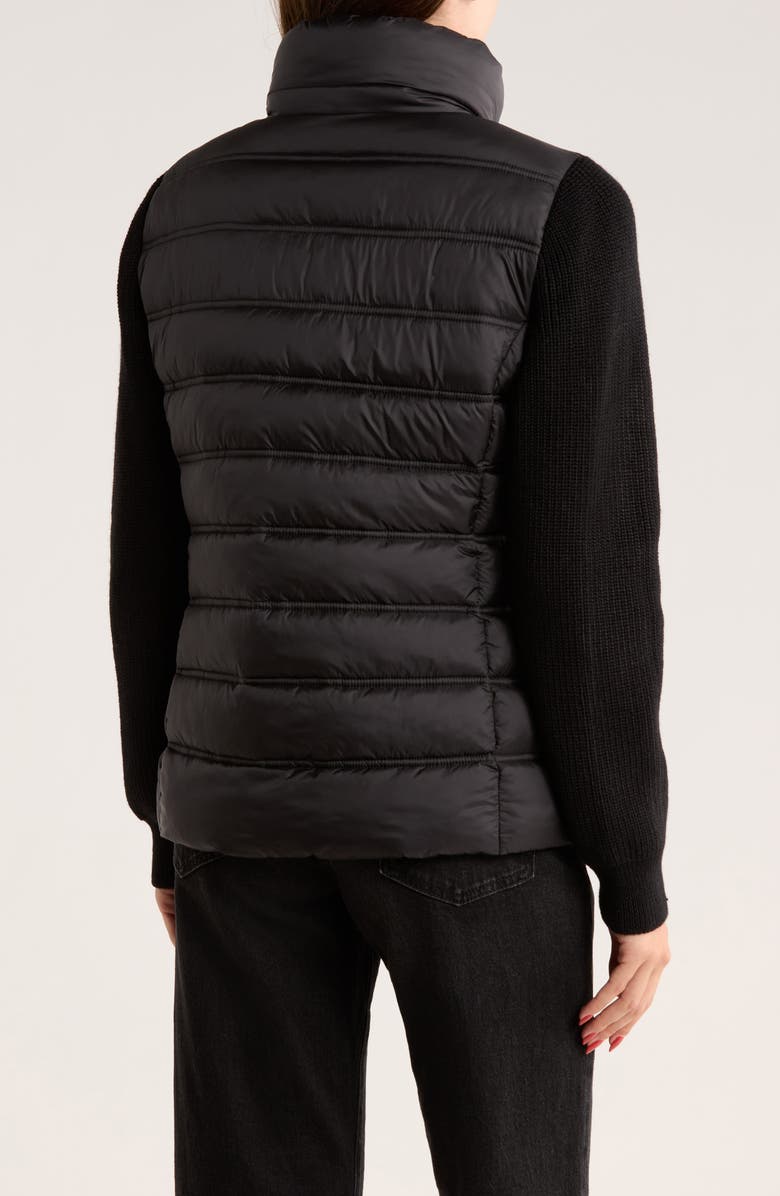 Michael Kors Knit Sleeve Puffer Jacket, Alternate, color, Black