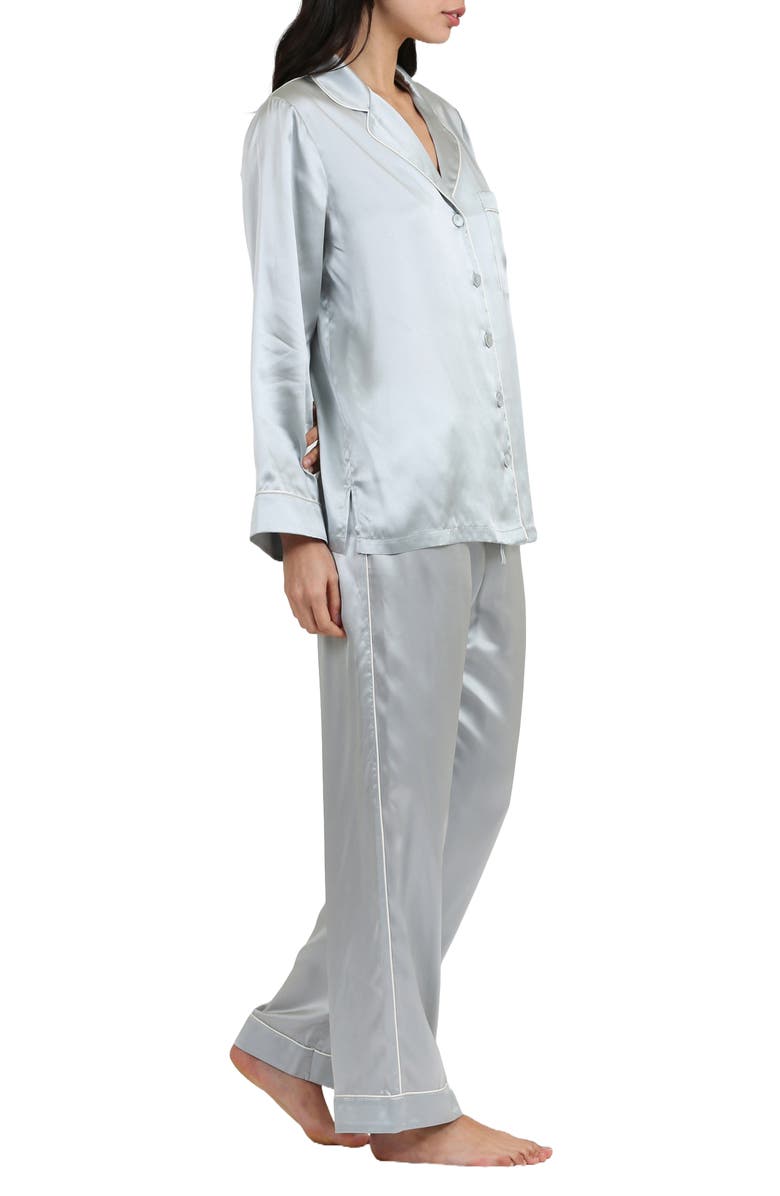 Papinelle Sylvie Piped Silk Pajamas, Alternate, color, 