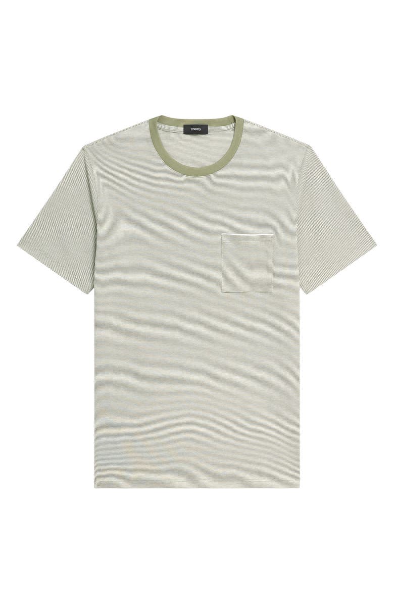 Theory Bird's Eye Ringer T-Shirt, Alternate, color, Green Multi