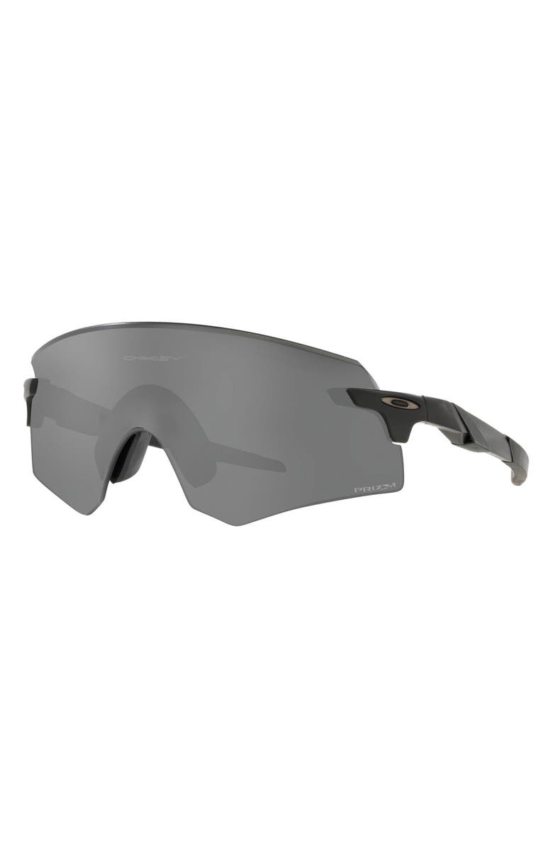 Oakley Encoder 36mm Small Shield Sunglasses, Alternate, color, Matte Black/ Prizm Black
