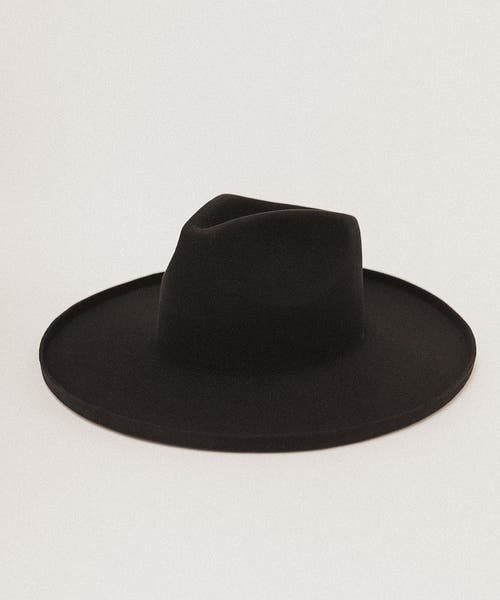 Two Roads Hat Co. Five Points Wide Brim Fedora Hat In Black