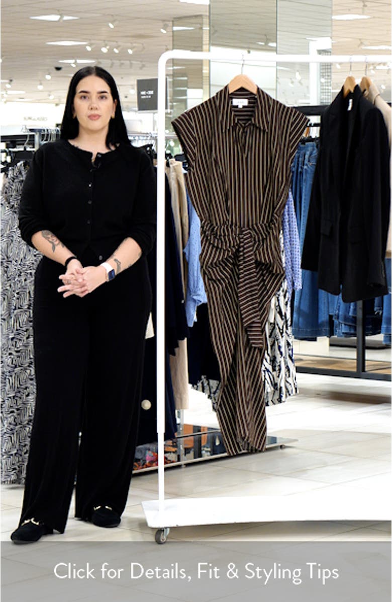 Emilia Stripe Tie Front Shirtdress, sales video thumbnail