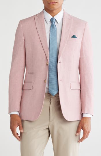 Gino Vitale Slim Fit Solid Linen Blend Blazer