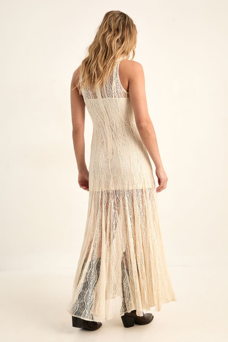 Vintage Lace Godet Hem Maxi Dress, Alternate, color, Cream
