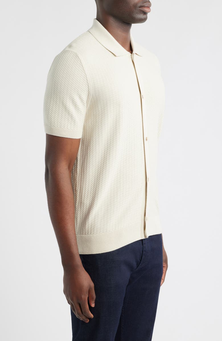 BOSS Iseppo Short Sleeve Cardigan, Alternate, color, Open White