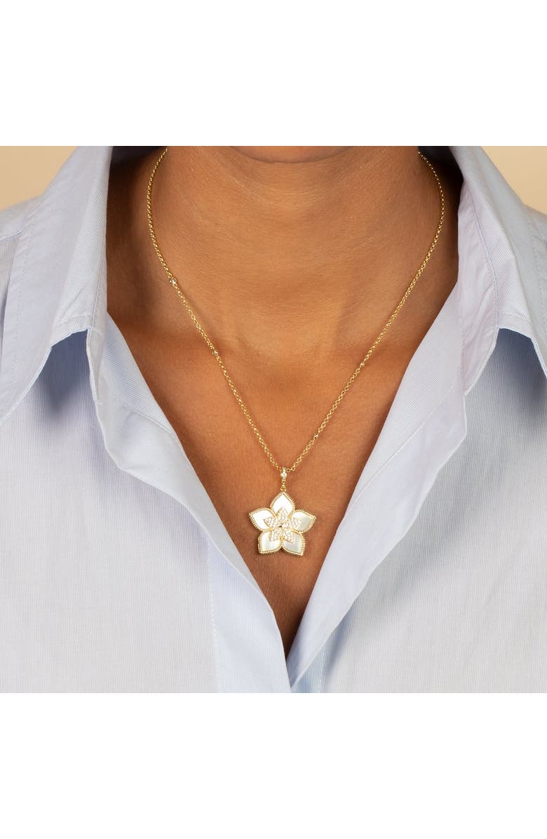 BY ADINA EDEN Fancy Pave Colored Stone Flower Necklace, Alternate, color, 