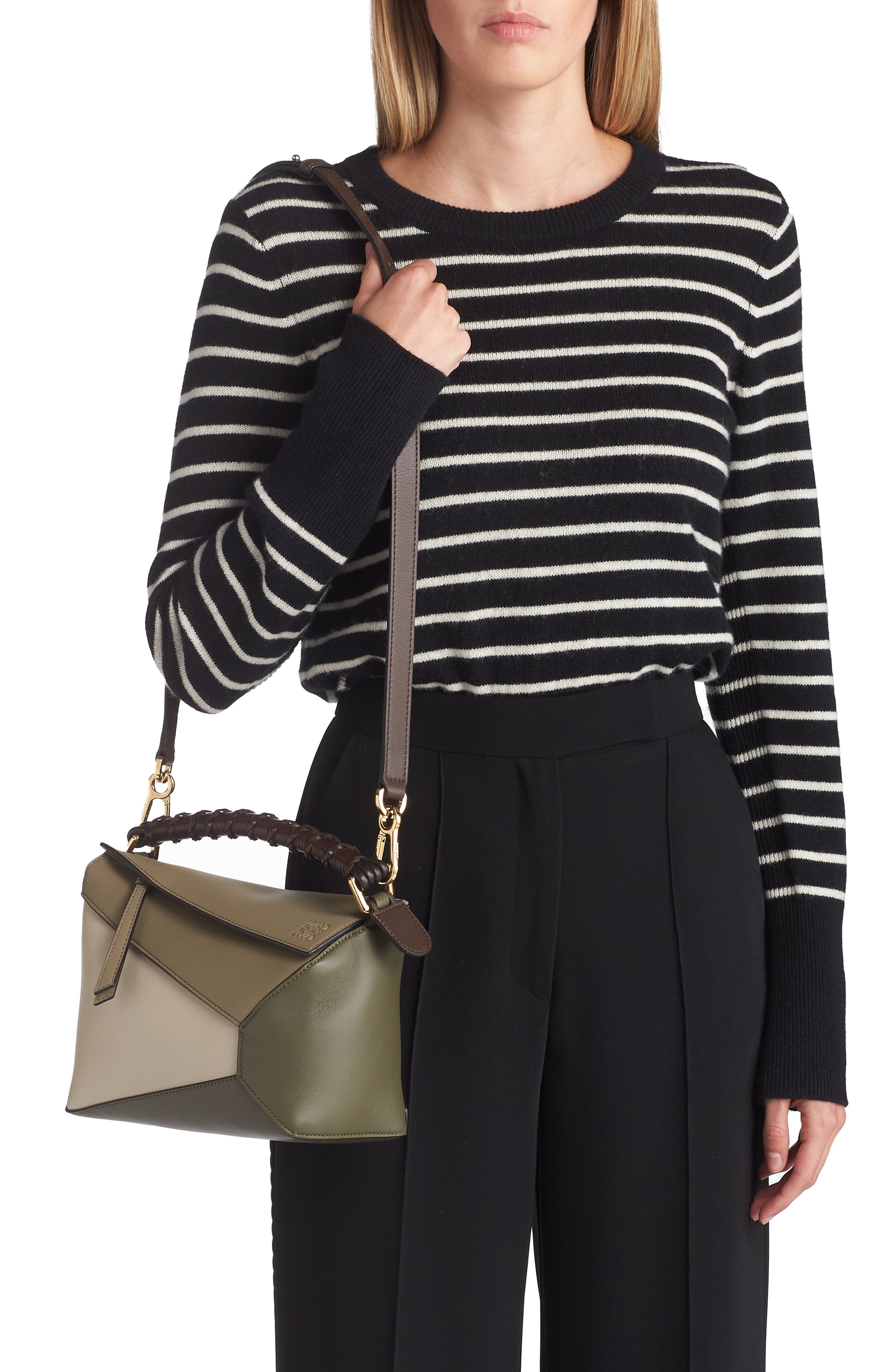 Loewe Small Puzzle Edge Leather Top Handle Bag, Alternate, color, 