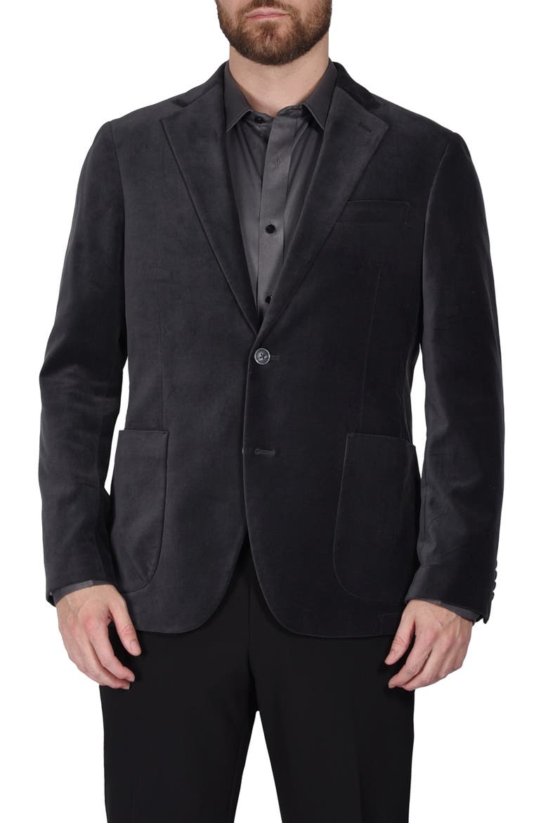Velvet Sport Coat, Main, color, GREY