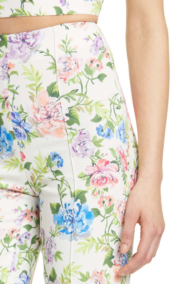 Alice + Olivia Lorinda Floral Crop Trousers, Alternate, color, 