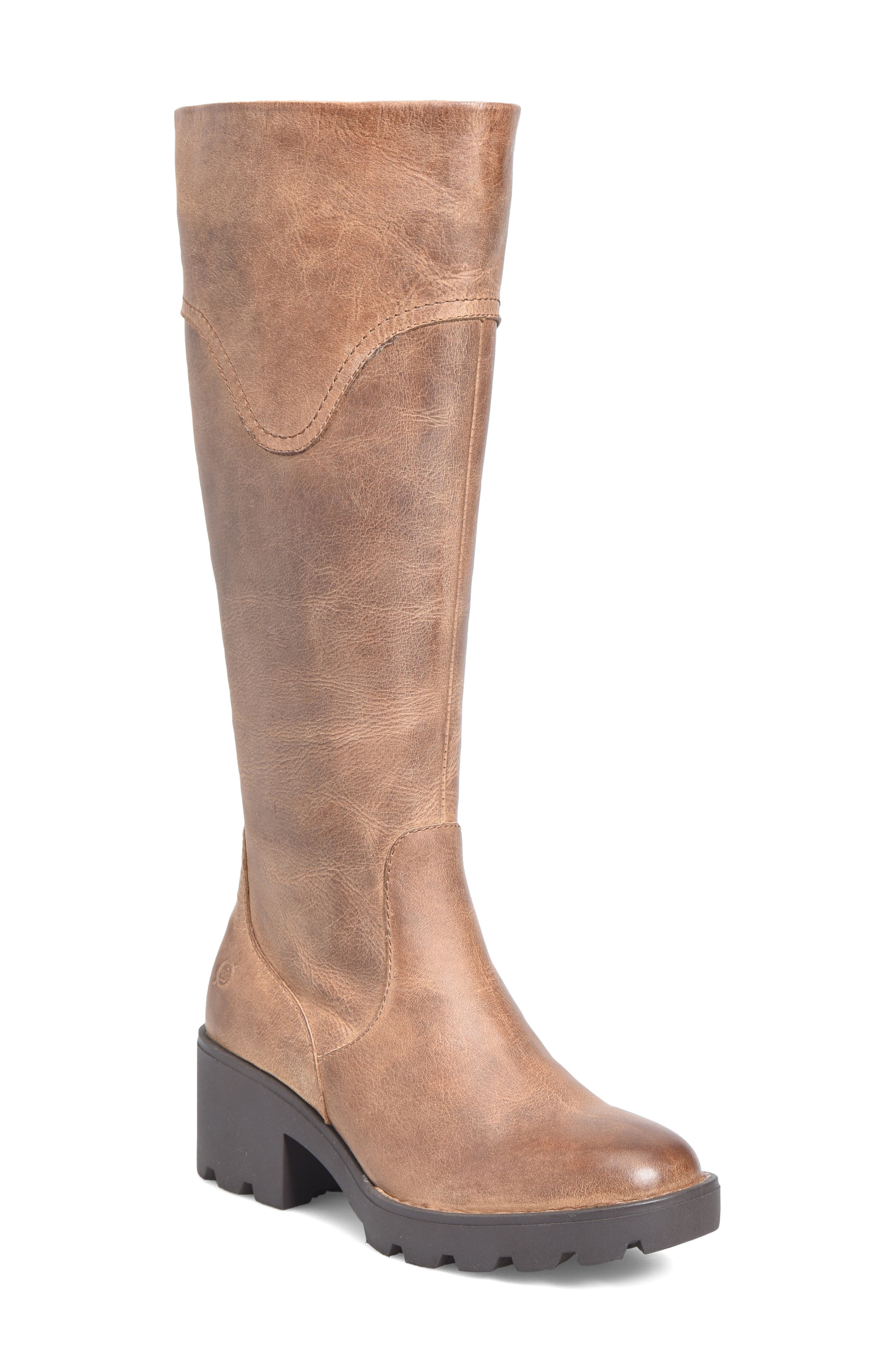 Gabriella Knee High Boot, Main, color, LIGHT BROWN F/ G