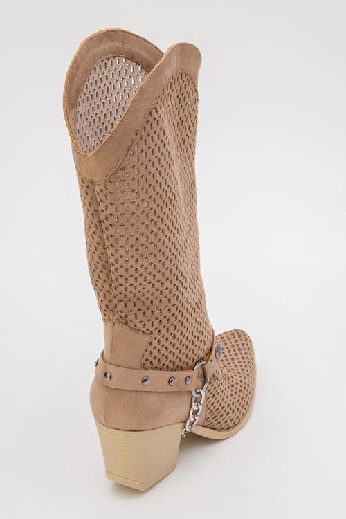 Prologue Shoes Lumen Block Heel Western Boot In Brown