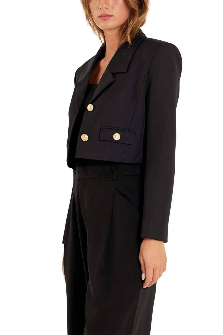 Classic Crop Jacket, Alternate, color, BLACK
