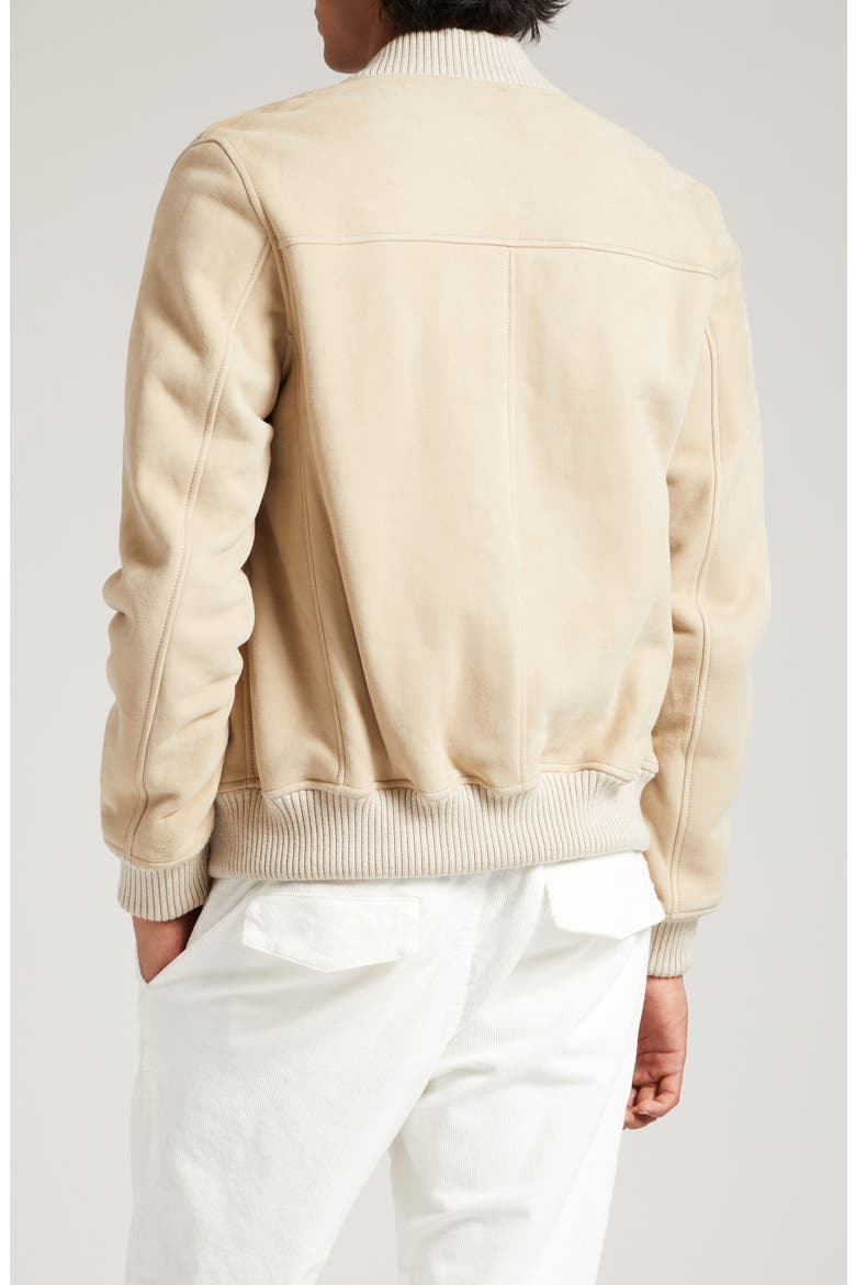 Genuine Shearling Bomber Jacket, Alternate, color, SAND