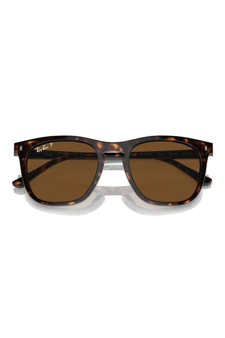 53mm Polarized Square Sunglasses, Alternate, color, HAVANA