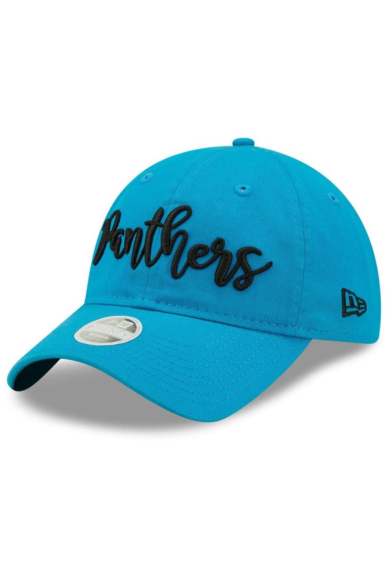 Women's New Era Blue Carolina Panthers Script 9TWENTY Adjustable Hat, Main, color, Blue