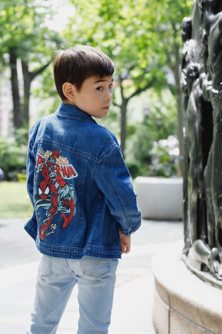 Spider-Man Denim Jacket, Alternate, color, Spider Man Denim Blue