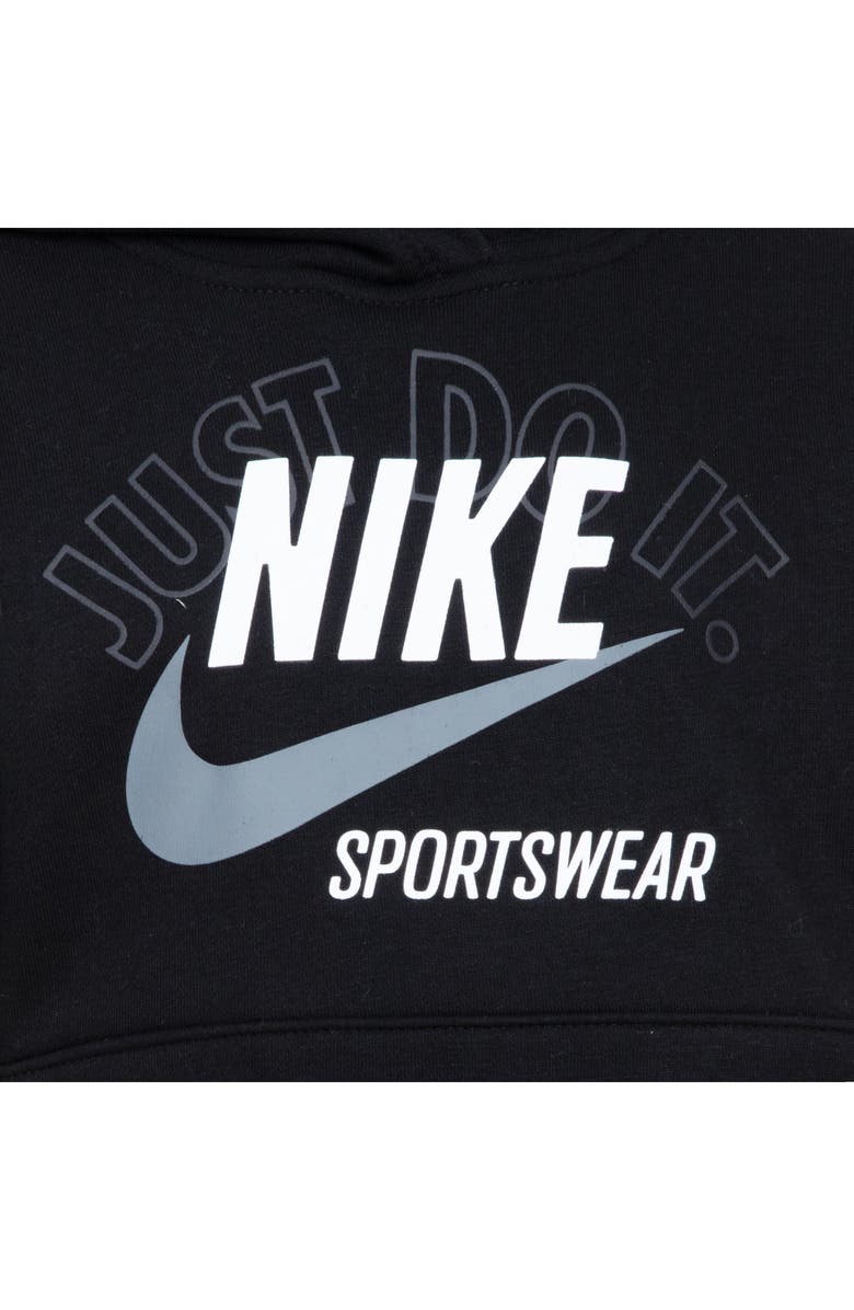 Nike Kids' Retro Sportswear Club Fleece Hoodie, Alternate, color, 023Black