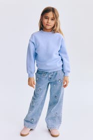 H&M Motif-detail Wide Leg Jeans
