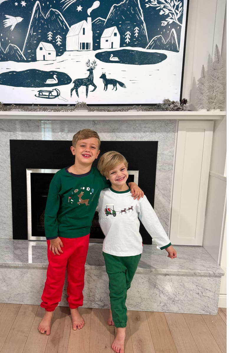 Bits & Bows Golf Cart Santa Long Sleeve T-Shirt, Alternate, color, Blue