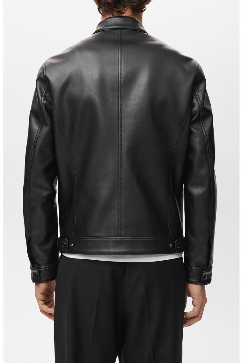 Faux Leather Moto Jacket, Alternate, color, BLACK