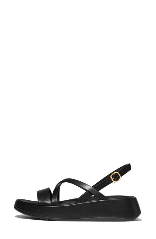 Fitflop F-mode Slingback Platform Wedge Slide Sandal In All Black