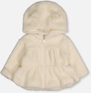 Deux par Deux Hooded Zip Fleece Tiered Bear Ear Jacket
