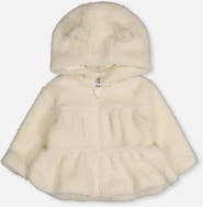 Deux par Deux Hooded Zip Fleece Tiered Bear Ear Jacket