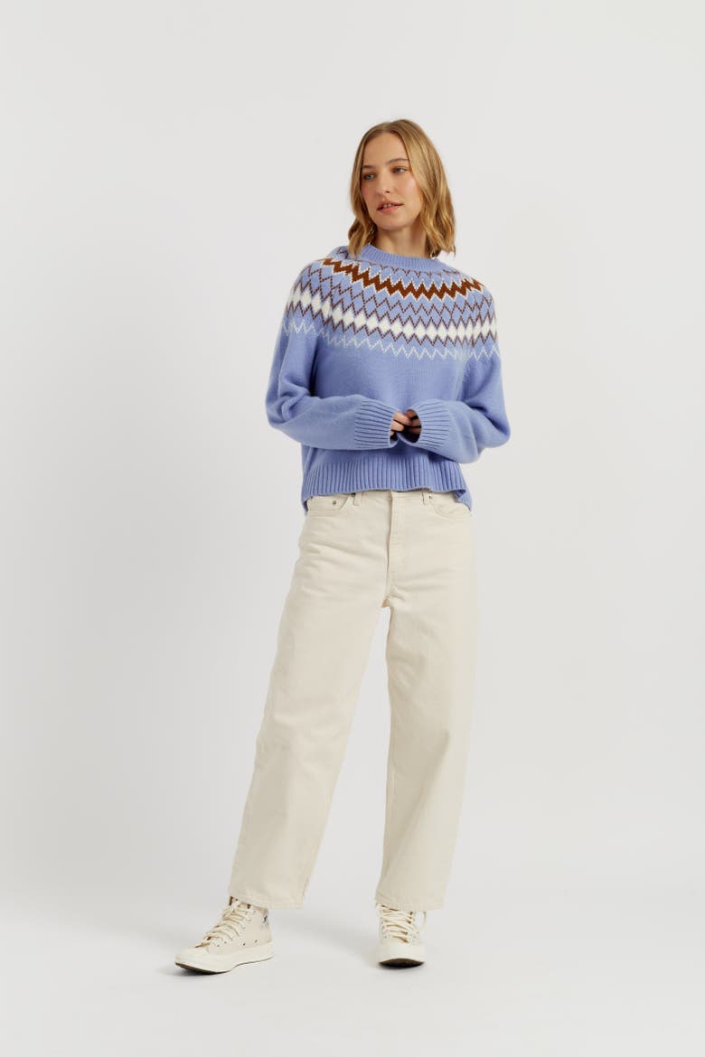 Wool-Cashmere Fair Isle Sweater, Main, color, Baby Blue