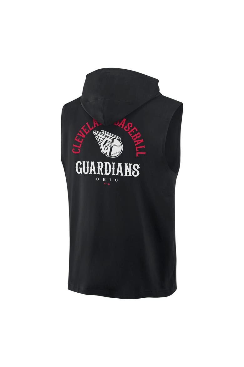 Men's Fanatics Black Cleveland Guardians Fire Speed Sleeveless Pullover Hoodie, Alternate, color, Black