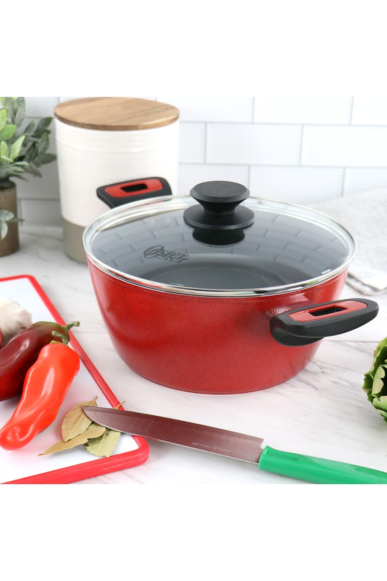 Claybon 4.3 Quart Dutch Oven With Lid, Alternate, color, Red