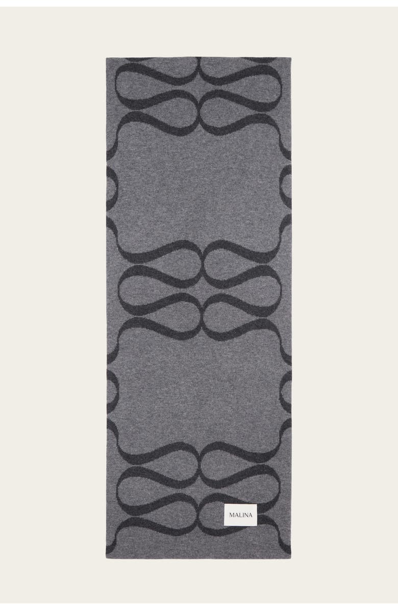 Malina Monogram Wool Blend Scarf, Alternate, color, Grey