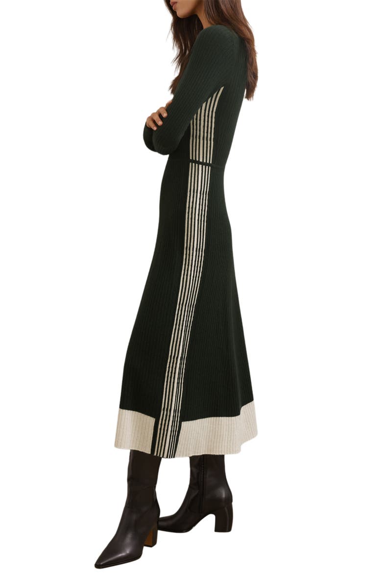 Reiss Aria Long Sleeve Rib Maxi Dress, Alternate, color, Khaki Green