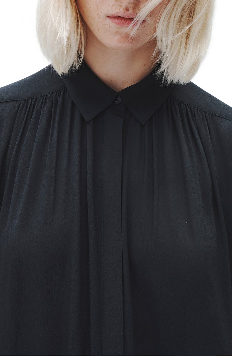 rag & bone Robin Pleated Maxi Shirtdress, Alternate, color, Black