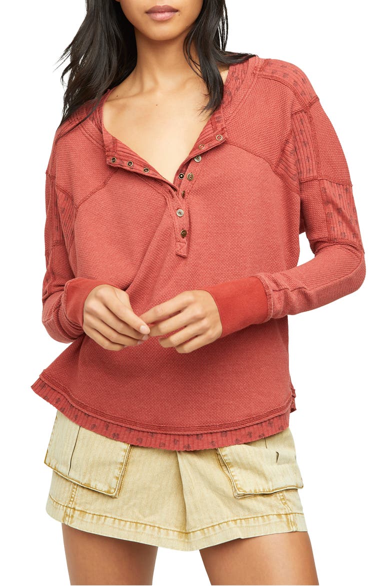 Heart to Heart Henley Top, Main, color, BRICK PATH