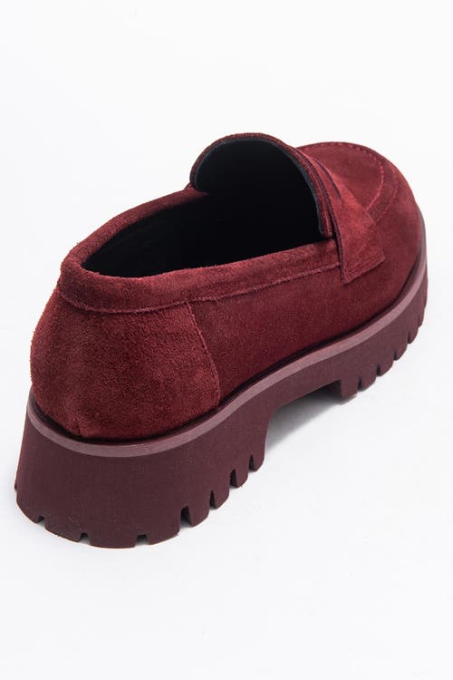 Forever & Always Shoes Vionel Leather Loafer In Red