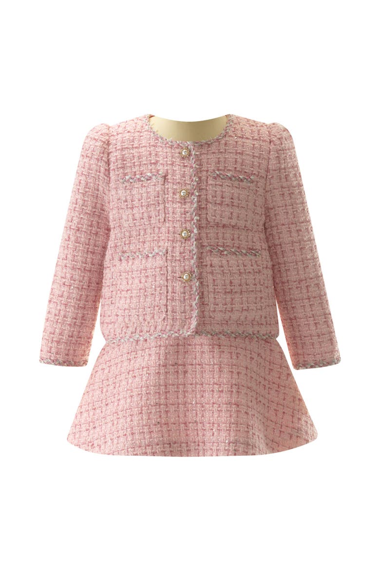 Tweed Jacket and Skirt Set, Main, color, Pink