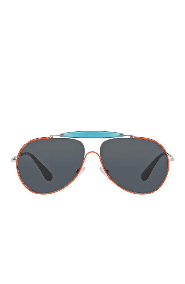 Prada 59mm Pilot Sunglasses, Alternate, color, Orange
