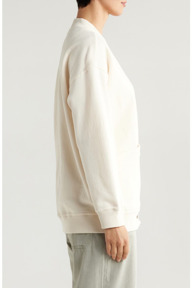 Cloud Nine Cotton Blend Fleece Cardigan, Alternate, color, ANTIQUE WHITE
